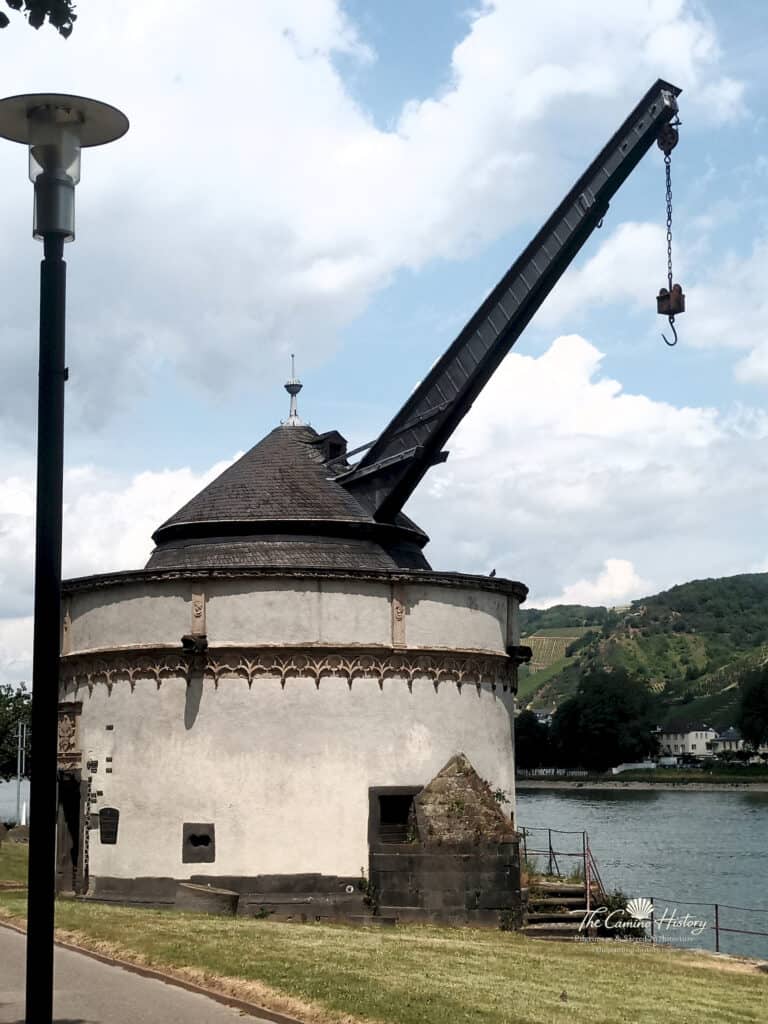 Der Alte Krahnen in Andernach mit seiner originalen Mechanik, die noch immer intakt ist.