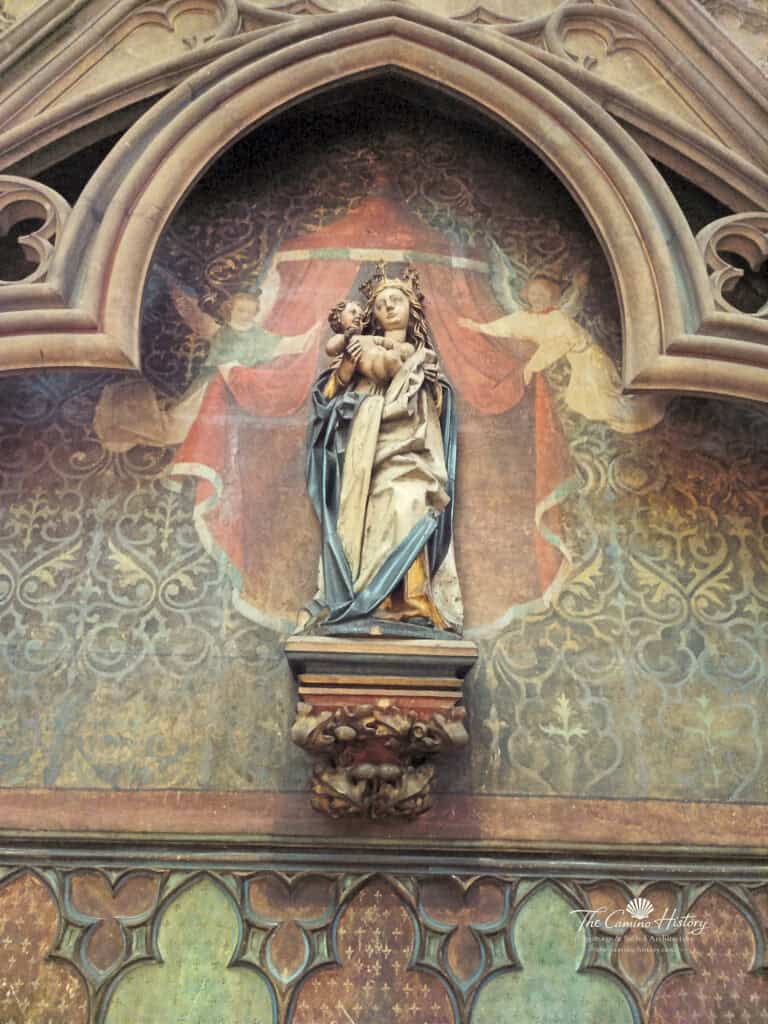 Metz – Kathedrale Saint Etienne Wandrelief „Jungfrau und Kind Wasserzeichen