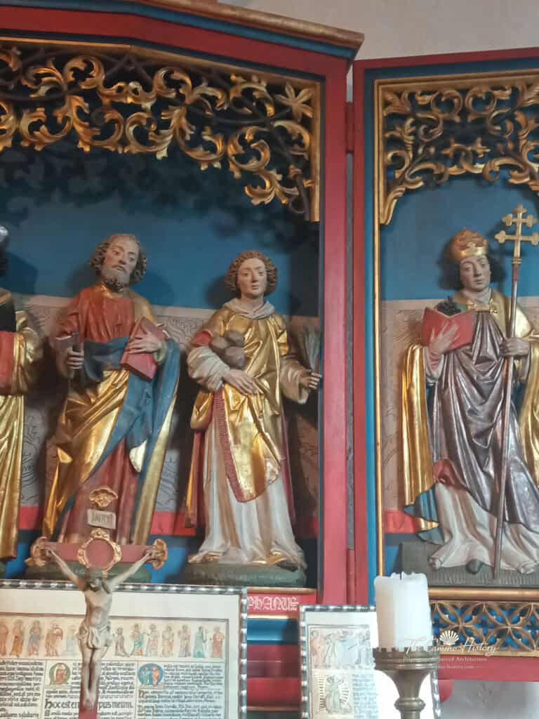 Der heilige Urban auf dem rechten Flügel des Markus-Matthias-Stephanus-Altars der Kirche St. Michael in Alken