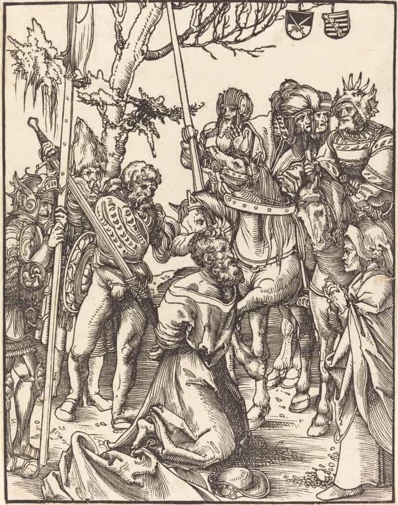 Holzschnitt des Apostels Jakobus von Lucas Cranach dem Älteren