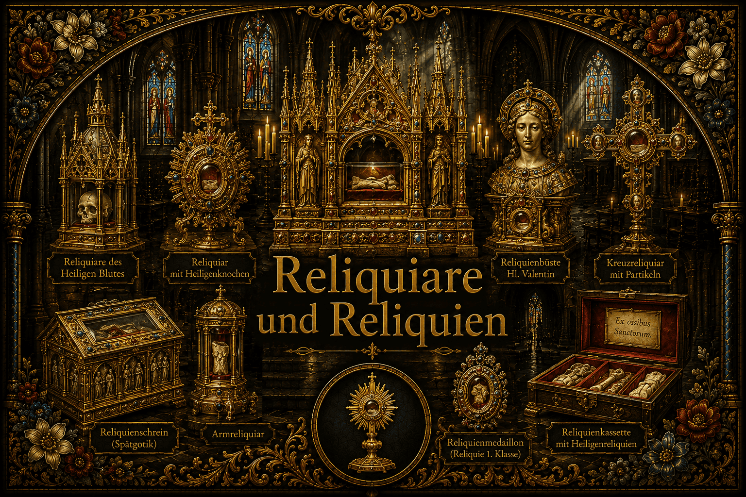 Reliquien und Reliquiare – atmosphärisches Titelbild der TCH-Themenseite