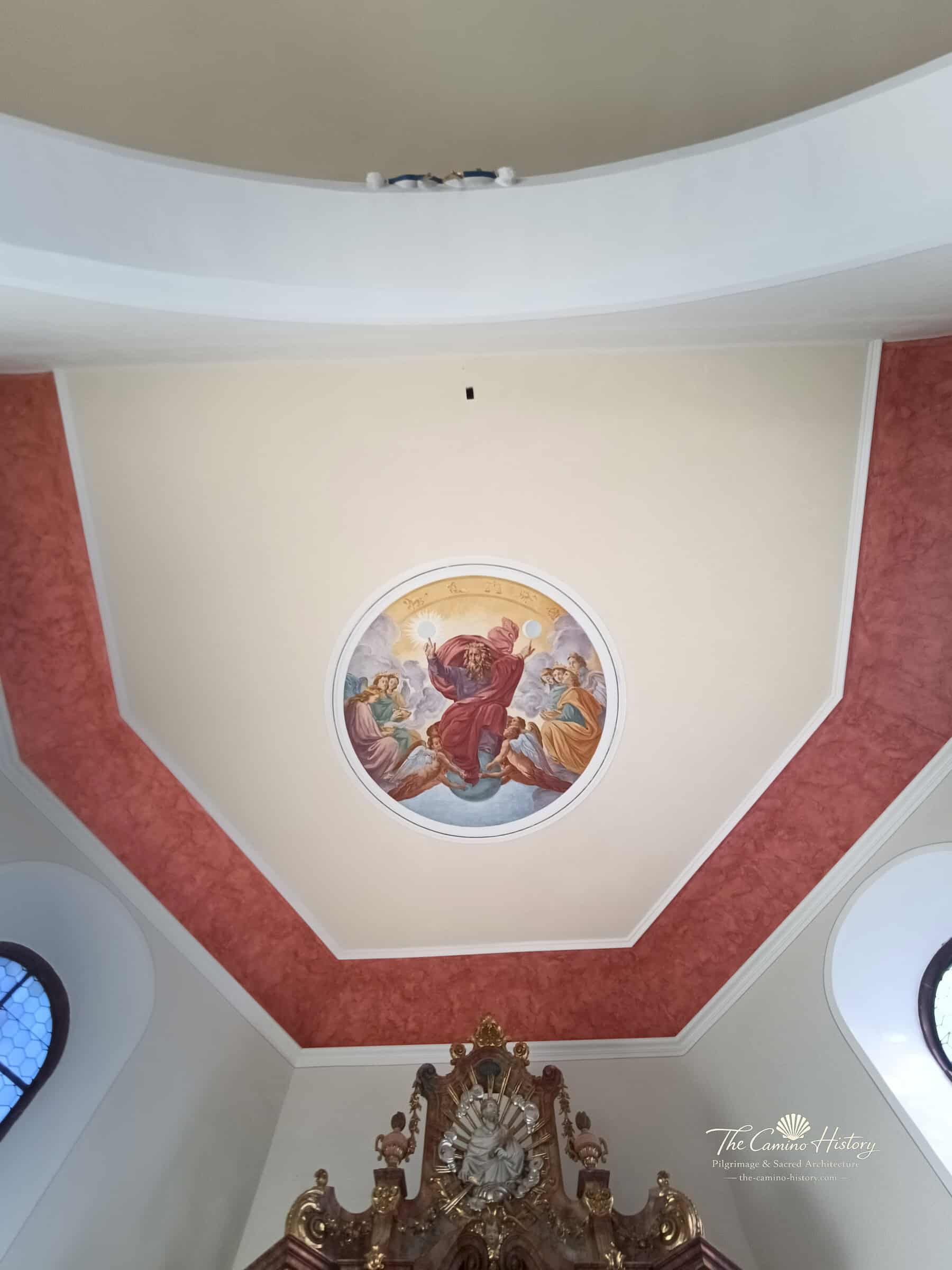 Historische Freskengalerie 111 Rundes Deckengemälde im Chor – Fischbach bei Dahn · Kirche St. Bartholomäus, fotografische Ansicht 2